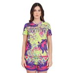 VERSACE JEANS COUTURE Yuvarlak Yaka Desenli Çok Renkli T-Shirt, XS, 5003158617, Çok Renkli, Kadın