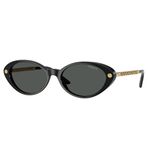 Versace Kadın Güneş Gözlüğü Siyah Çerçeve, Koyu Gri Lensler, 54MM, Siyah, Large