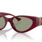 Versace Kadın Güneş Gözlüğü Siyah Çerçeve, Koyu Gri Lensler, 55MM, Bordo, Large
