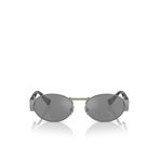 Versace Unisex Güneş Gözlüğü Mat Tunç Çerçeve, Gri Ayna Gümüş Lensler, 56MM, Mat Tunç, Large