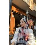 Versace Vual Ipek Şal Çiçek Desenli Siyah Gri - Çok Renkli - 80 x 200 cm