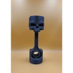Verslab Print Piston Gövdeli Kurukafa Figürlü Kulaklık Standı - Gümüş