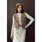 VERYMODA Fitili Kadife Nakışlı Yelek - Vizon | VMF2010