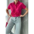 VERYMODA Fuşya Gipeli Önü Büzgülü Bluz | D2248