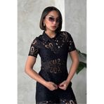 VERYMODA Gömlek Yaka Dantel Bluz - Siyah | D2815
