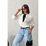 VERYMODA Gül Süzüneli Fermuarlı Mont - Krem