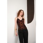 VERYMODA Kadın Siyah Dantel Detaylı İnce Askılı Bluz
