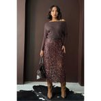 VERYMODA Kahve Tüy Pullu Etek | F1621