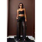 VERYMODA Payetli Geniş Paça Kadın Pantolon - Şık Gece Kombini - Siyah | F1978