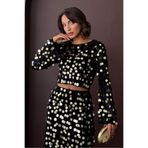 VERYMODA Pullu Kadife Bluz Siyah Gold