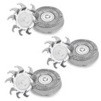 Vesaneae 3 adet yedek tıraş başlığı, Philips Norelco serisi 3000, 2000, 1000, FR8 ile uyumlu, tıraş başlığı, çift bıçak ağzı