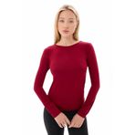 vesantia Kadın Bordo Bisiklet Yaka Basic Uzun Kollu Body Bordo-M