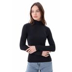 vesantia Kadın Siyah Body Yarım Balıkçı Yaka Viskon Body Siyah-S
