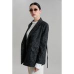 Vesantia Kadın Siyah Premium Desenli Likralı Blazer Ceket - M - L