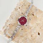 Vesce Atelier Regeta Gümüş Bordo Saat - standart