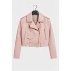 Vesibella Angela Kadın Deri Ceket - 2XL - Pembe