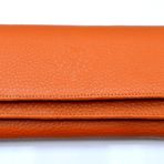 Veskemann Naomi orange Hakiki Deri Çok Bölmeli Bayan Cüzdan (turuncu)