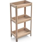 Vesken 3 Katlı Modüler Dikdörtgen Raf Ünitesi 23 x 36 x 71 cm Mutfak Rafı, Banyo Rafı - Bej