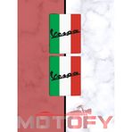 Vespa 3D Damla Logo 2 Li Sticker Kırmızı Beyaz Yeşil