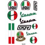 Vespa Ekipman Kask Motorsiklet Sticker Seti 01