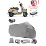 Vespa Gtv 300 Ie Branda Gri Arka Çanta Uyumlu(Topcase) Motosiket Brandası Motor Örtüsü Çadır Su Geçirmez Motosiklet Kılıfı Motor Brandası,lastikli,taşıma Torbalı