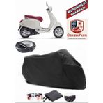 Vespa Primavera 150 Branda Siyah Arka Çanta Uyumlu(Topcase) Motosiket Brandası Motor Örtüsü Çadır Su Geçirmez Motosiklet Kılıfı Motor Brandası,lastikli,taşıma Torbalı