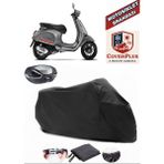 Vespa Sprint 50 Branda Siyah Arka Çanta Uyumlu(Topcase) Motosiket Brandası Motor Örtüsü Çadır Su Geçirmez Motosiklet Kılıfı Motor Brandası,lastikli,taşıma Torbalı