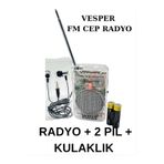 Vesper FM Taşınabilir Pilli Seffaf Cep Radyosu – 2 Adet Pil + Kulaklik Hediyeli