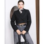 Vess Moda Kadın Crop Blazer Ceket - Siyah