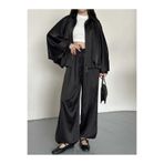 VESS MODA Saten Oversize Kalıp Ceket ve Pantolon İkili Takım