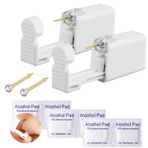 Vessantara Tek Kullanımlık Burun Piercing Seti, 2'li Paket Emniyet Burun Piercing Tabancası Kendinden Piercing İşaretleyici Kadın Kız Erkek Hipoalerjenik Piercing Burun İğneleri (198-Altın-2)