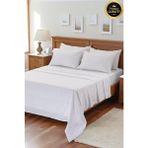 Vessino Home Çizgili Pamuk Saten Çift Kişilik Nevresim Takımı Pamuk Saten (160x200 lastikli çarşaf+200x220 nevresim+2 adet 50x70 yastık kılıfı) - Beyaz - 160 x 200 cm