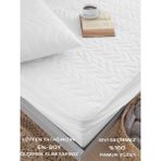 Vessino Home Kapitone Fitted %100 Pamuk Sıvı Geçirmez Yatak Koruyucu Alez Penye Lastikli Çarşaf Alez - 180 x 200 cm - Beyaz