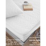 Vessino Home Kapitone Full Kenar Fitted %100 Pamuk Yatak Koruyucu Alez Penye Lastikli Çarşaf Yatak Koruyucu - 180 x 200 cm - Beyaz
