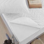 Vessino Home Mikrofiber Kapitone 4 Köşe Alez Su Sıvı Geçirmez Tek Çift Kişilik Yatak Pedi Koruyucu Çarşaf 11 Ebat - 150 x 200 cm - Beyaz