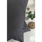 Vessino Home Milano Series 2’li Pamuk Saten Otel Yastık Kılıfı 50X70 – 82 Tel Çizgili Lüks Otel Tipi Yastık Kılıfı - Antrasit - 50 x 70