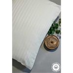 Vessino Home Milano Series 2’li Pamuk Saten Otel Yastık Kılıfı 50X70 – 82 Tel Çizgili Lüks Otel Tipi Yastık Kılıfı - Beyaz - 50 x 70