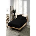Vessino Home Pamuklu Lastikli Çarşaf Takımı Tek Kişilik Çift Kişilik Battal Boy 57 Tel Kumaş Ebatlı Beyaz-Renkli - 90 x 190 cm - Siyah