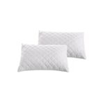 VESSİNOHOME 2 Li Kapitoneli Yastık Koruyucu Microfiber Fermuarlı Kapitone Yastık Alezi Beyaz