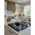 Vesta Concept Isıya Dayanıklı Cam Cezve - Özel Çiçek Kulplu Tasarım - 400 ml - Üzüm Desen 1