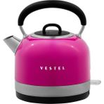Vestel 1,7 lt Retro Pembe Su Isıtıcı Paslanmaz Çelik Malzeme ile Hızlı Isıtma ve Otomatik Kapanma