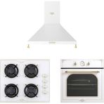 Vestel AF-7688 RB - AO-6104 YRB - AD 60041 RB Beyaz Rustik 3'lü Ankastre Set