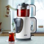Vestel Pratik ve Şık 1000 B Çay Makinesi ile Lezzetli Çay Keyfi - Ahşap - Beyaz