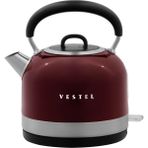 Vestel Retro Bordo Su Isıtıcı 1,7 lt Çelik Malzeme ile Hızlı Isıtma ve Güvenlik