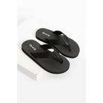 VestioStore Alex Erkek Siyah Kumaşlı Rahat Parmak Arası Acıtmaz Havuz Plaj Terliği Flip Flops