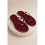 VestioStore Jelly Kadın Bordo Rugan İnce Bantlı Şık Günlük Plaj ve Şehir Terliği