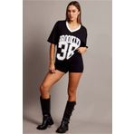 VESTIR BIEN Brooklyn Baskılı Siyah Beyaz %100 Pamuk T-shirt
