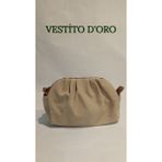 Vestito Doro Dokulu Kumaş Büzgülü Mini Omuz Çantası - Vestito D'oro - Krem