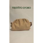 Vestito Doro Dokulu Kumaş Büzgülü Mini Omuz Çantası - Vestito D'oro