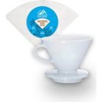 Vestron V60 Kahve Demleme Tanışma Seti Beyaz Seramik Demleme Aparatı ve Filtre Kağıdı 100 Adet - 1 Adet